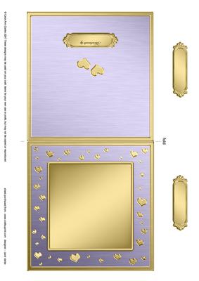Square Metallic Romantic Hearts Plain Card Base Landscape Fo