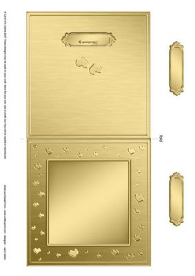 Square Metallic Romantic Hearts Plain Card Base Landscape Fo