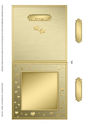 Square Metallic Romantic Hearts Plain Card Base Landscape Fo