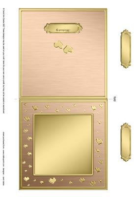 Square Metallic Romantic Hearts Plain Card Base Landscape Fo