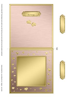 Square Metallic Romantic Hearts Plain Card Base Landscape Fo