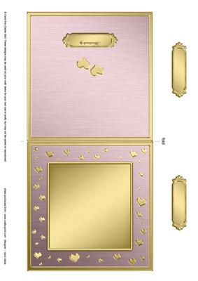 Square Metallic Romantic Hearts Plain Card Base Landscape Fo