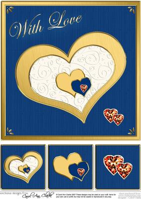 8 x 8 Elegant Hearts Quick Card Topper