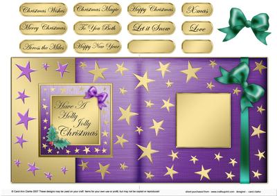Elegant Christmas Greeting Fold Back Card