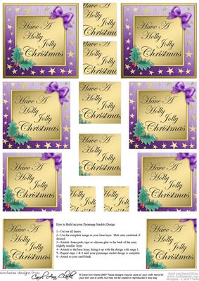 Elegant Christmas Greeting Pyramage Sheet