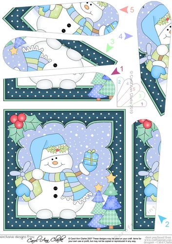 Christmas Snowman Rio Fan Pyramage Topper