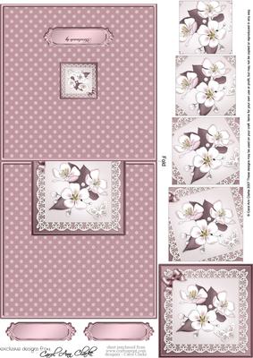 Apple Blossom Easy Over the Edge Card Spiral Pyramid Topper