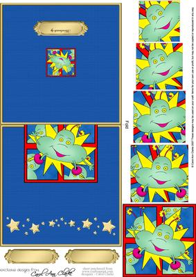 Aliens Easy Over the Edge Card with Spiral Pyramid