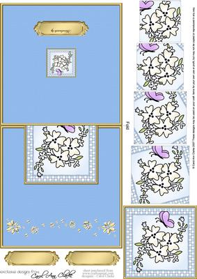 Flowers N Butterfly Easy Over the Edge Card N Spiral Pyramid