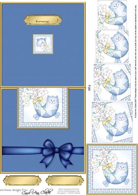 Cute Cat Easy Over the Edge Card N Spiral Pyramid