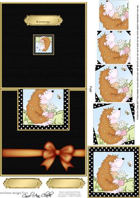 Cute Hedgehog Easy Over the Edge Card N Spiral Pyramid