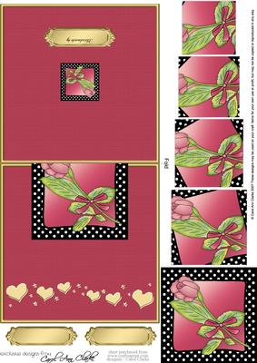 Single Rose Easy Over the Edge Card N Spiral Pyramid