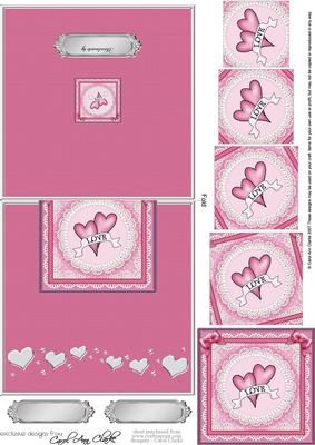 Love Hearts Easy Over the Edge Card N Spiral Pyramid
