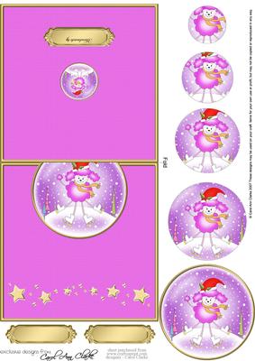 Xmas Poodle Easy Over the Edge Card N Circle Pyramid