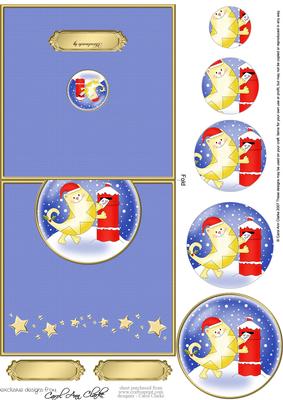 Xmas Cat Easy Over the Edge Card N Circle Pyramid