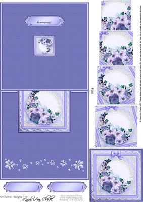 Spring Flowers Easy Over the Edge Card N Spiral Pyramid