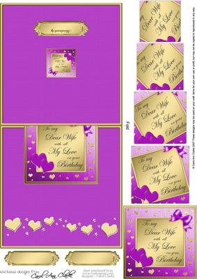Wife Birthday Easy Over the Edge Card N Spiral Pyramid