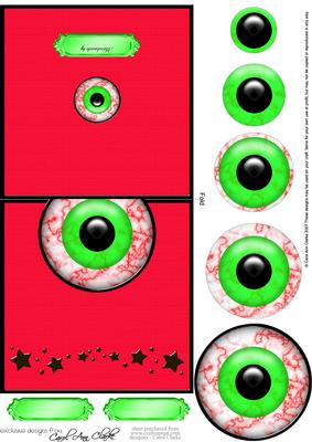 Halloween Spooky Eyes Easy Over the Edge N Circular Pyramid