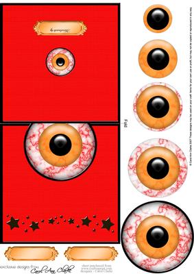 Halloween Spooky Eyes Easy Over the Edge N Circular Pyramid