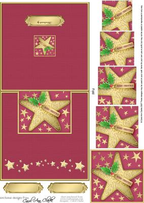 Xmas Star Easy Over the Edge Card N Spiral Pyramid