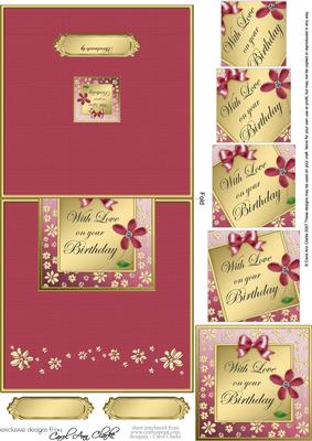 Floral Birthday Easy Over the Edge N Spiral Pyramid