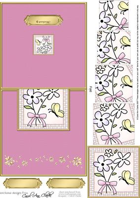Flowers N Butterfly Easy Over the Edge Card N Spiral Pyramid