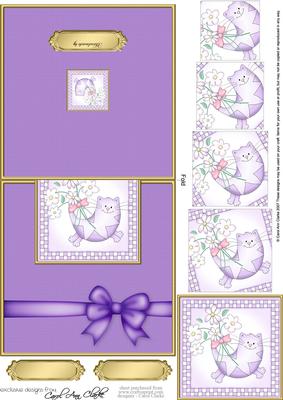 Cute Cat Easy Over the Edge Card N Spiral Pyramid