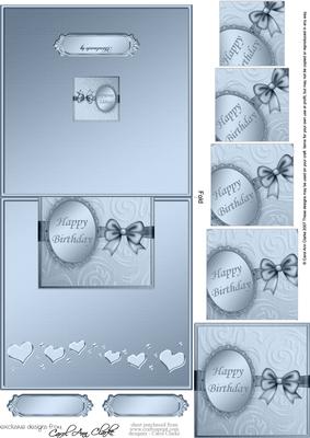 Happy Birthday Easy Over the Edge Card N Spiral Pyramid