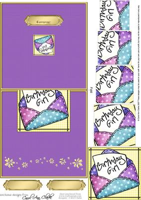 Patchwork Letter Easy Over the Edge Card N Spiral Pyramid