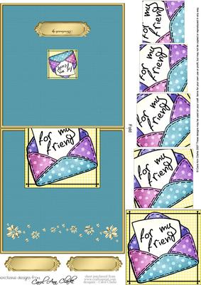 Patchwork Letter Easy Over the Edge Card N Spiral Pyramid