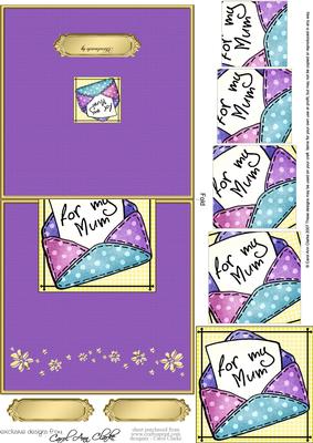 Patchwork Letter Easy Over the Edge Card N Spiral Pyramid