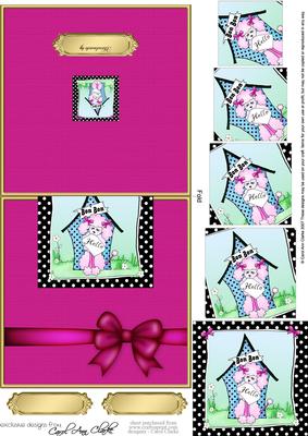 Cute Poodle Easy Over the Edge Card N Spiral Pyramid