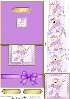 Ballerina Bear Easy Over the Edge Card N Spiral Pyramid