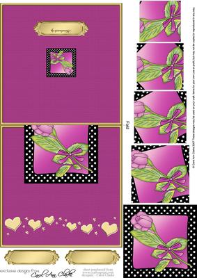 Single Rose Easy Over the Edge Card N Spiral Pyramid