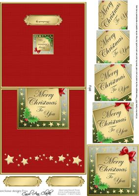 Christmas Greetings No-Hole Over the Edge with a Spiral Pyramid Topper