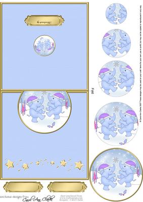 Xmas Baby Elephants No-hole Over the Edge N Circle Pyramid