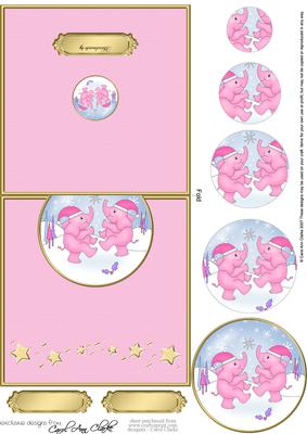 Xmas Baby Elephants No-hole Over the Edge N Circle Pyramid