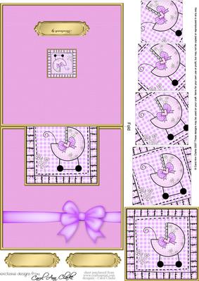Baby Girl Pram No-hole Over the Edge N Spiral Pyramid