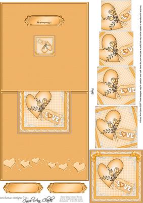 Love Heart No-Hole Easy Over the Edge Card & Spiral Pyramid Topper