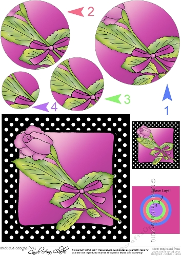 Single Rose Quick Card with Circle Pyramage