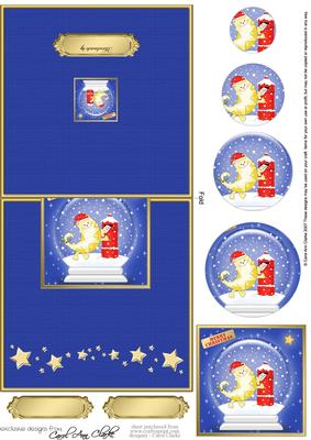 Xmas Cat Snowglobe No-hole Over the Edge N Circle Pyramid