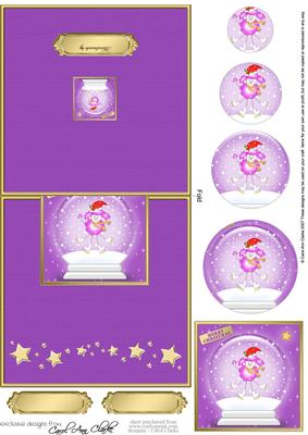 Xmas Poodle Snowglobe No-hole Over the Edge N Circle Pyramid