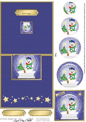 Snowman Snowglobe No-hole Over the Edge Circle Pyramid