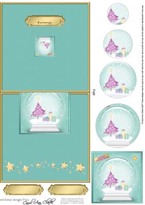 Xmas Tree Snowglobe No-hole Over the Edge Circle Pyramid