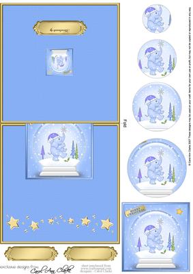 Xmas Elephant Snowglobe No-hole Over the Edge Circle Pyramid