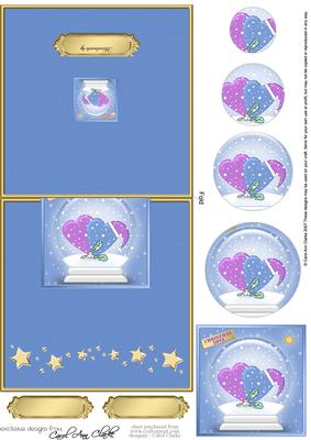 Xmas Love Snowglobe No-hole Over the Edge Circle Pyramid