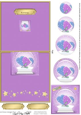 Xmas Love Snowglobe No-hole Over the Edge Circle Pyramid