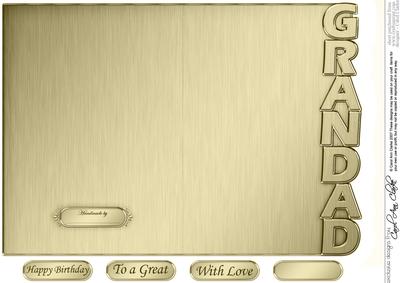 5 x 7 Elegant Metallic Grandad Shaped Card
