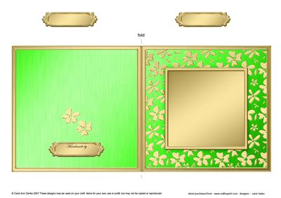 Square Metallic Flowers Plain Card Base - Portrait