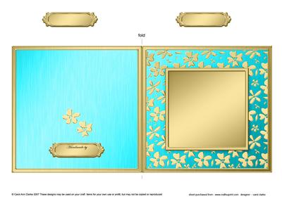Square Metallic Flowers Plain Card Base - Portrait